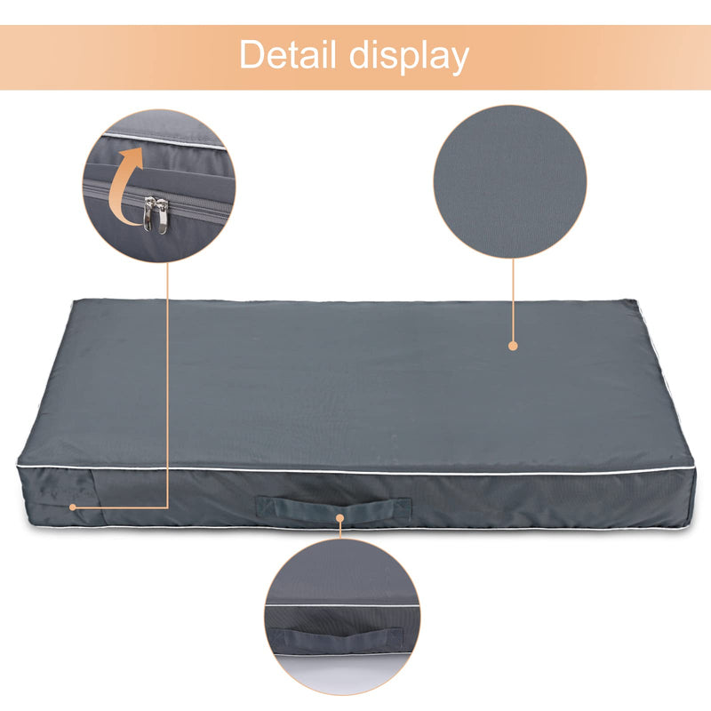 Waterproof Dog Bed Cover Heavy Removable Washable Dog Mattress Replacement Cover for 30 36 42 48 Inch Crate 41" L × 29" W × 4" H Grey - BeesActive Australia