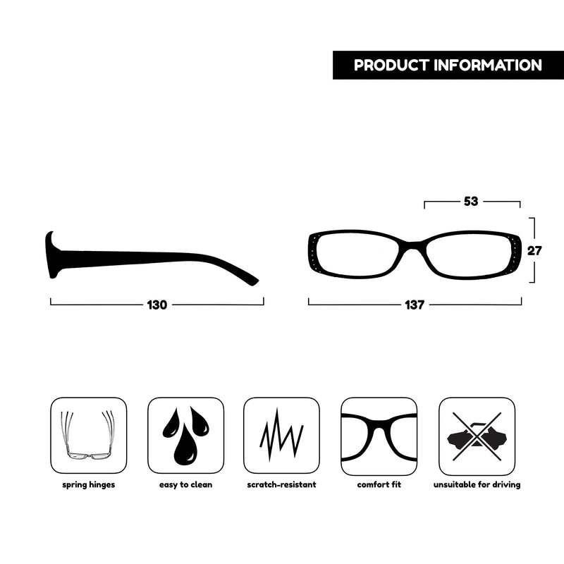 The Reading Glasses Company Black & Purple Diamonte Style Readers Value 2 Pack Designer Style Womens Ladies RR93-5 +1.00 +1.00 Magnification - BeesActive Australia