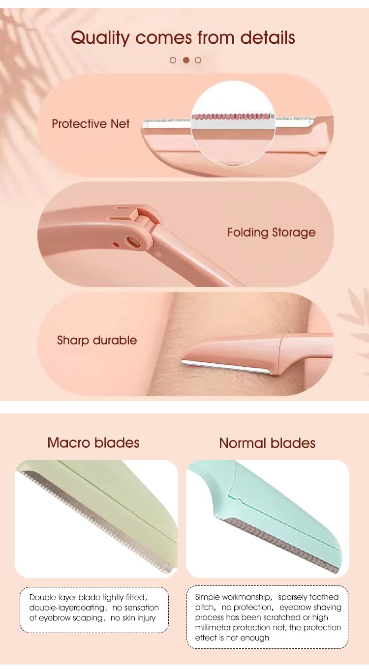 3 Pcs Eyebrow Razor Shaper, Trimmer Facial Hair Remover, Exfoliating Dermaplaning Tool for Women and Men - BeesActive Australia