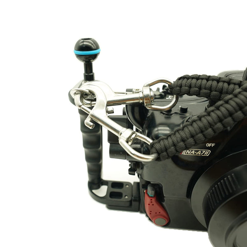 nitescuba Underwater Camera housing Carry Lanyard Military Grade Parachute Rope Waterproof Case Soft Handle with 2pcs 316 Stainless Steel Swivel Eye Bolt Snap Hooks ns028 32inchBlack - BeesActive Australia