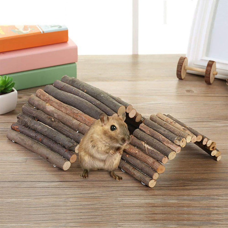 PINVNBY PIVBY Wooden Hamster Bridge,Rat Chew Toys for Chinchillas Guinea Pigs Hamster Mouse Rat, Rodents Ladder Toy for Small Animal (2Pack) - BeesActive Australia