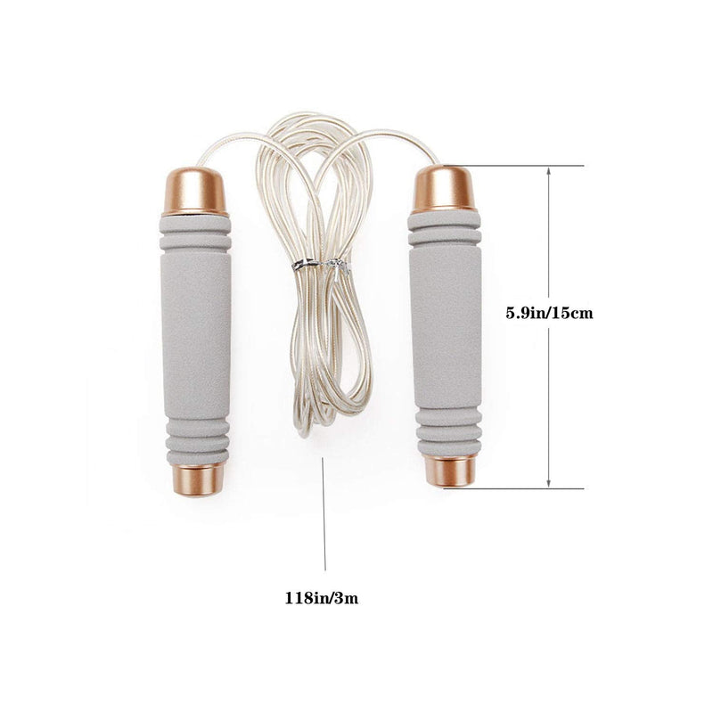 TEELY Jump Rope, Adjustable Skipping Rope Tangle-Free with Ball Bearings Rapid Speed, Memory Foam Handles Ideal for Men, Women and Kids grey - BeesActive Australia