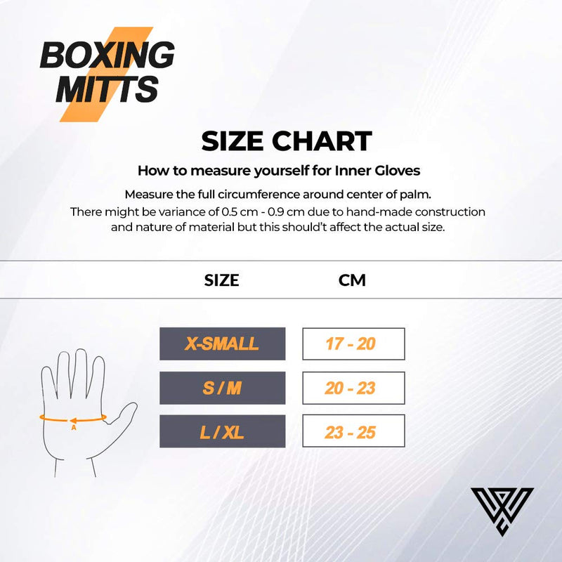 [AUSTRALIA] - WYOX Boxing Wraps MMA Gloves Inner Boxing Gloves for Women & Men - EZ-Off & On - Thick Knuckle Padding - Breathable Fabric Orange L-XL 