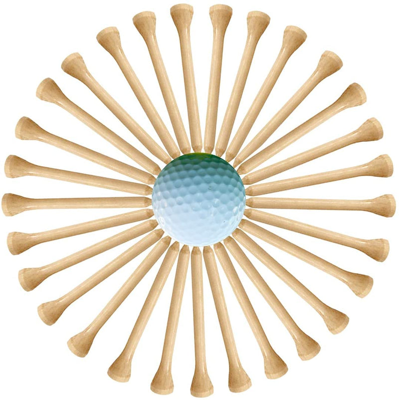 whamz33 Professional Wooden Golf Tees 2 3/4 inch Tee Pack of 100 Golf Tee Natural 2-1/8 inch - BeesActive Australia