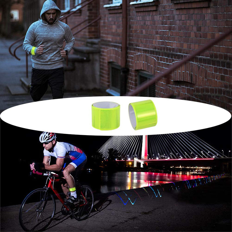 HEQUSigns 20 Pcs Reflector Snap Bands Fluorescent Slap Armbands Reflector Strips High Visibility Slap Safety Bands for Children Adults Boys and Girls When Cycling Running Jogging - BeesActive Australia