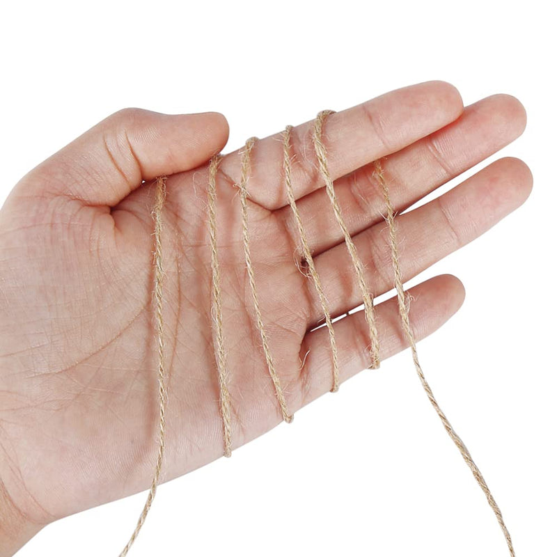 Tenn Well Natural Jute Twine, 328 Feet 2Ply Rustic Twine String for Crafts, Gift Wrapping, Packing, Christmas Decoration and Gardening Applications 328FT - BeesActive Australia
