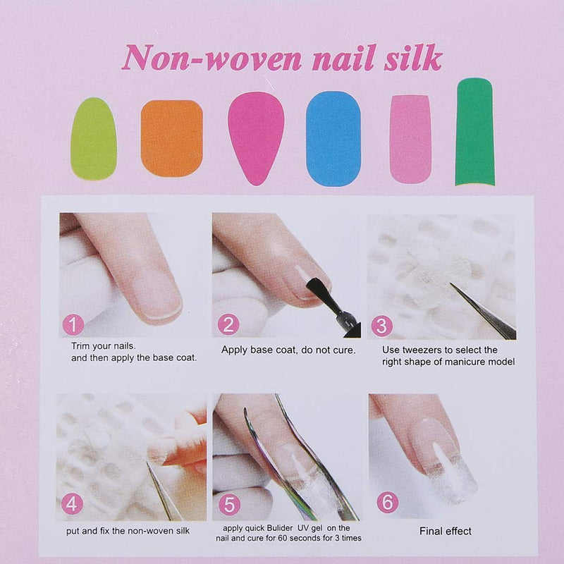 Valuu 6 Packs Non-woven Silks Nail Extension Fiberglass French Nail Wrap DIY False Nail Manicure Nail Tips Extended Tools - BeesActive Australia