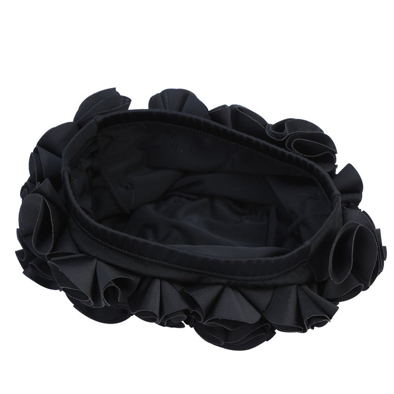 [AUSTRALIA] - Dioche Swim Caps, Women Children Fashion Flowal Elastic Swiming Hat Long Hair Swim Bathing Cap Black 