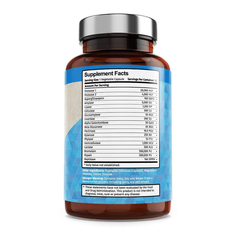 Digestive Enzymes, with 18 Ultra Plant Based Enzymes, Supplement to Aid in Breaking Down Fats, Proteins, and Carbohydrates for Digestion, Vitamin Bounty - BeesActive Australia