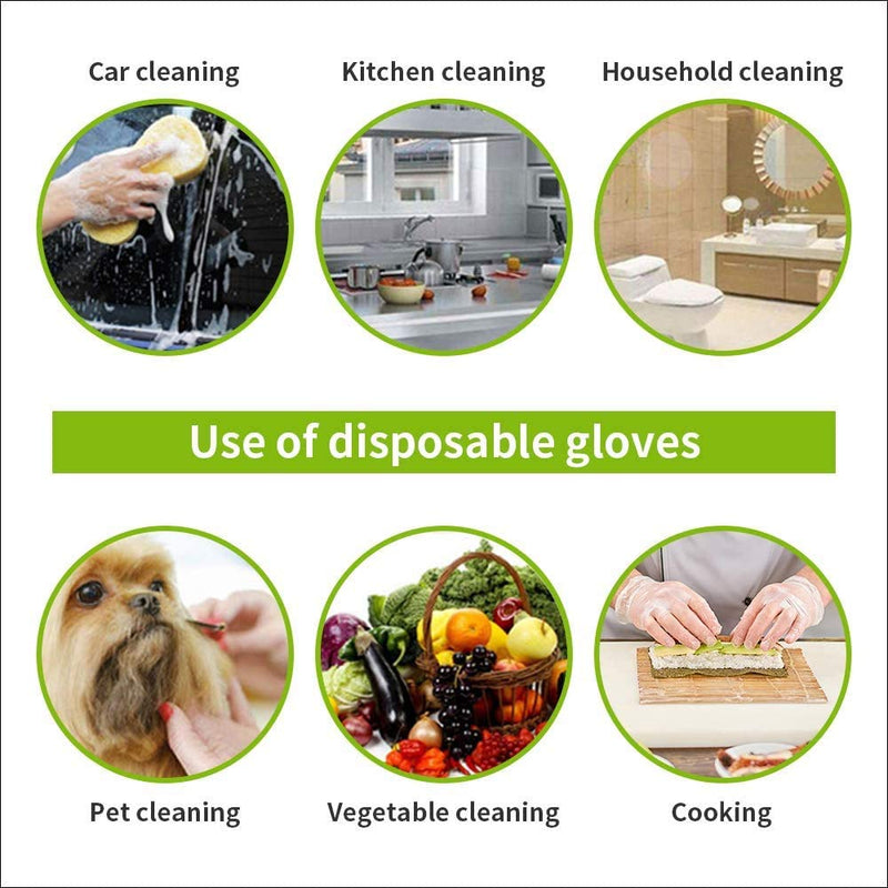 100 Pack Strong Quality Large Disposable Gloves Clear Powder Free Latex Free Food Safe Gloves Easy to WEAR - Perfect for Everyday Multi Purpose USE - BeesActive Australia
