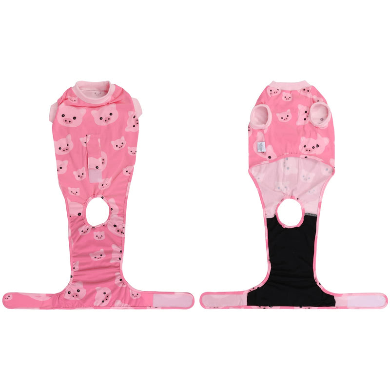 CuteBone Dog Surgery Recovery Suit Cat Surgical Onesie Female Body Suits Male Prevent Pet from Licking Wounds S Pink pig - BeesActive Australia