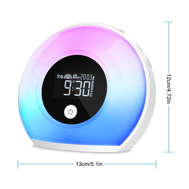 Uplayteck Wake-Up Light Alarm Clocks - Kids Night Light Alarm Clocks with Bluetooth Speaker, 8 Colorful Lights, 4 Brightness Levels, Snooze Function, Bedside Alarm Clock for Adults Kids Teens Bedrooms SG1 - BeesActive Australia
