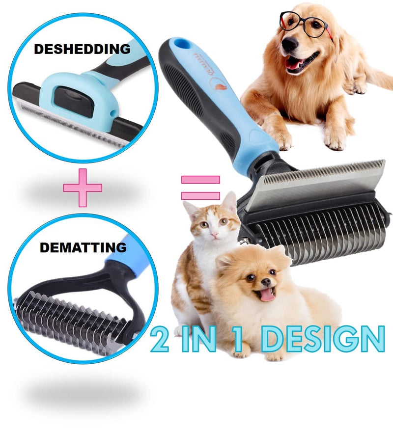Undercoat Rake, Dog Brush, Deshedding Brush, Dog Brush for Shedding, Dog Deshedding Brush, Dog Shedding Brush Deshedding Tool for Long Haired Pets Cats or Dogs, Saving Safe Fast 1+2 pcs - BeesActive Australia