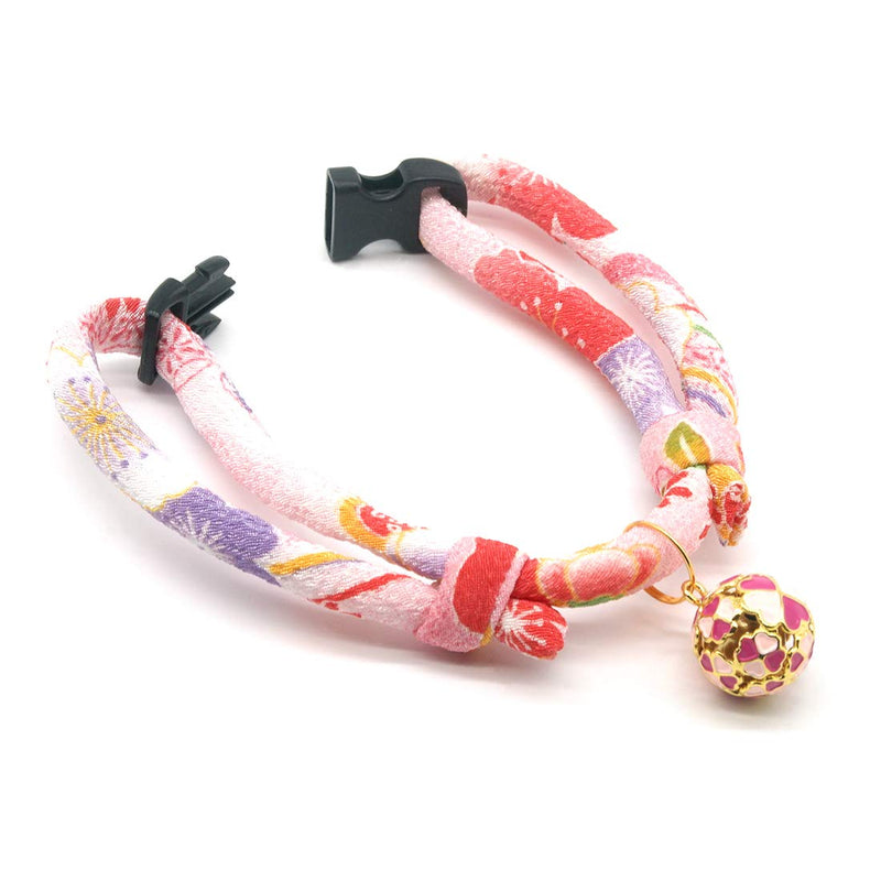 PetSoKoo Four-Leaf Clover Cat Collar with Bell Breakaway Buckle. Japan Chirimen,Cute Kitten Collar for Girl Boy,Samll Cat Standard (6-13 inch,16-32cm) Sakura Pink - BeesActive Australia