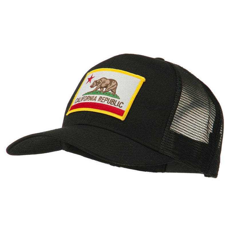 e4Hats.com California State Flag Patched Twill Mesh Cap One Size Black - BeesActive Australia