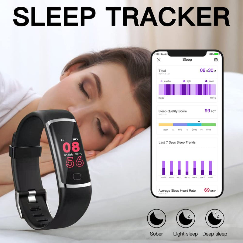 Fitness Tracker for Men Women, Heart Rate Monitor, Smart Watch Activity Tracker Activity Tracker with Message Reminder,Fitness Tracker Sleep Monitor Pedometer Calories Counter - BeesActive Australia