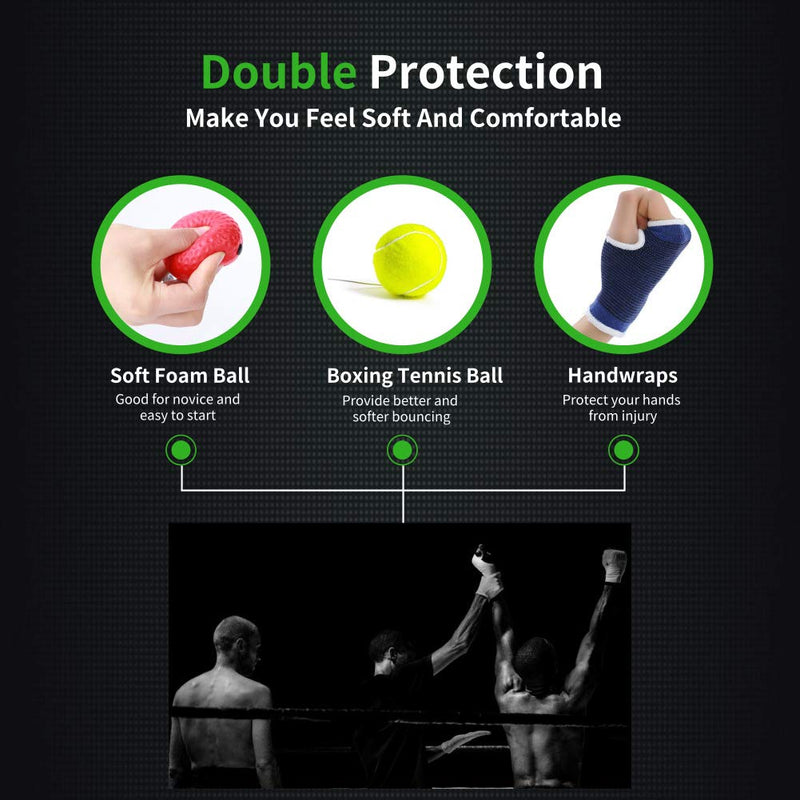 [AUSTRALIA] - Gdaytao Boxing Reflex Ball, 3 Levels Activpulse Reflex Ball with Adjustable Headband, Boxing Trainer for Hand Eye Coordination, Punching Ball for Reactions, Great Boxing Equipment for Kids/Adults 