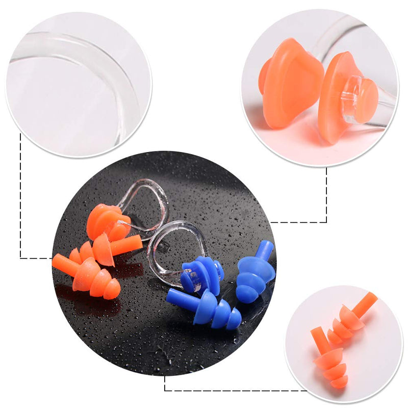 UPINS 14 Sets Silicone Nose Clips Waterproof Swimming Nose Plugs Earplugs for Adults Kids, Ear Nose Protector - BeesActive Australia