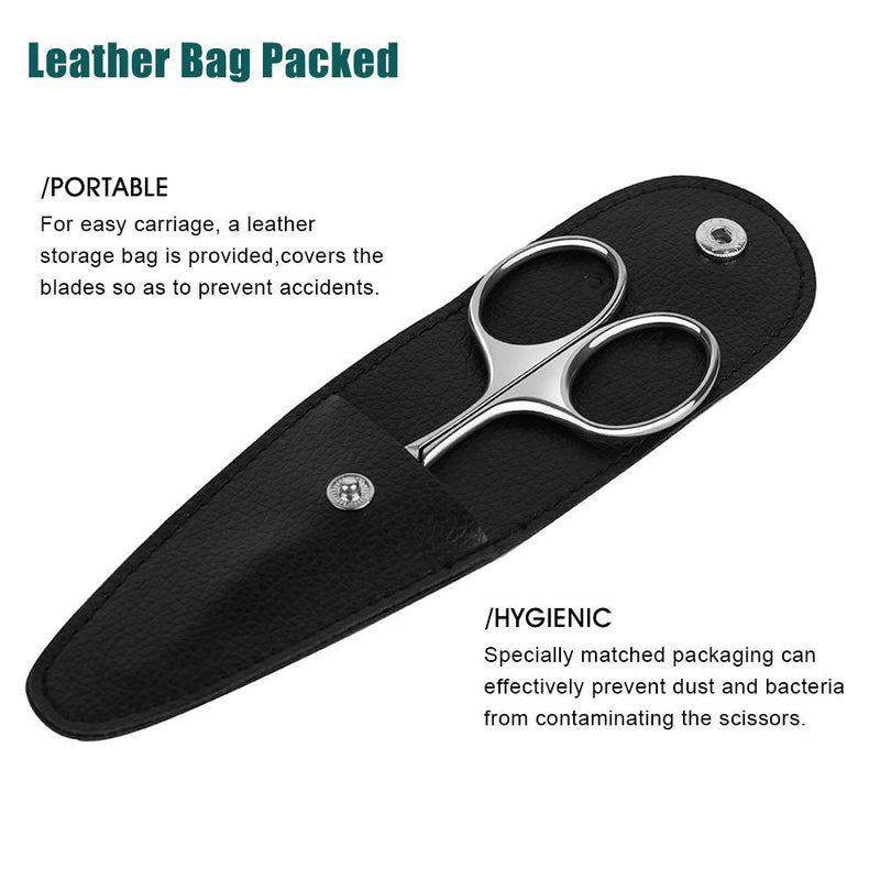 BEZOX Curved Blade Scissors Used as Cuticle Scissors,Nail Scissor or Eyebrow Scissors, Professional Stainless Steel Manicure Scissors for Man and Women - W/ Leather Packing Bag - BeesActive Australia