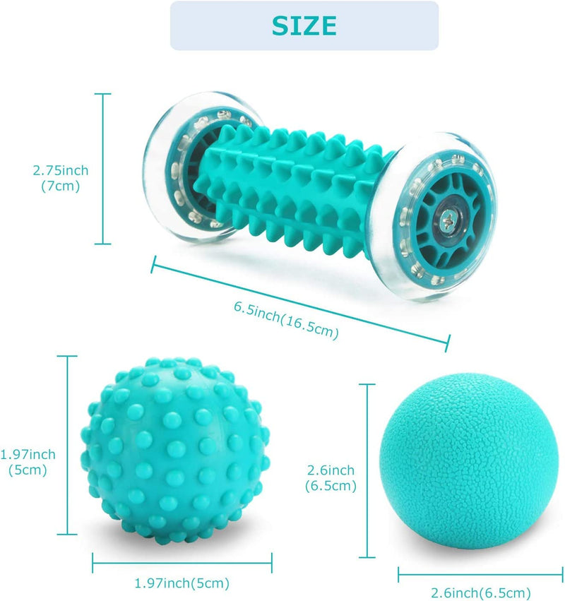 ROMIX Foot Massage Roller, Deep Tissue Trigger Point Muscle Roller Stick to Relieve Pain and Stress Plantar Fasciitis Recovery Therapy Tool Foot Massager for Tight Muscles, Feet, Hands, Arms, Legs - BeesActive Australia
