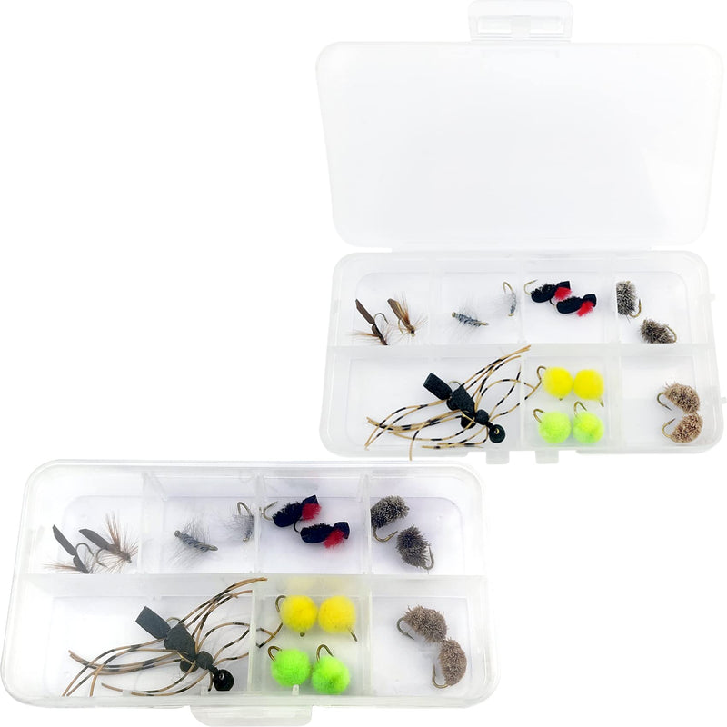 Dry Assortment Flies Combo Adult Damsel Fly Fishing Wet Trout Fishing Flies 16pc 8 Patterns Carp Flies Collection - BeesActive Australia