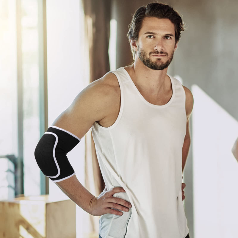 WLLHYF 1 Pair of Elbow Pads with Thick Sponge Padding Breathable Elbow Wraps Arm Brace Support Fitness Tendonitis Support Tape for Kids Child Girls Boys Teens Men and Women - BeesActive Australia