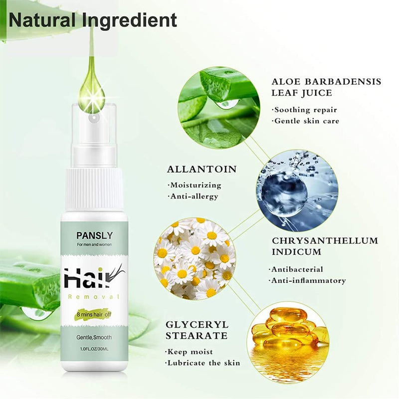 Hair Removal Spray For Women and Men, 8 Minutes Hair off Hair Removal for Gentle, Natural Hair Remover for Arms, Underarm, Legs, Bikini Areas, 30 ML - BeesActive Australia