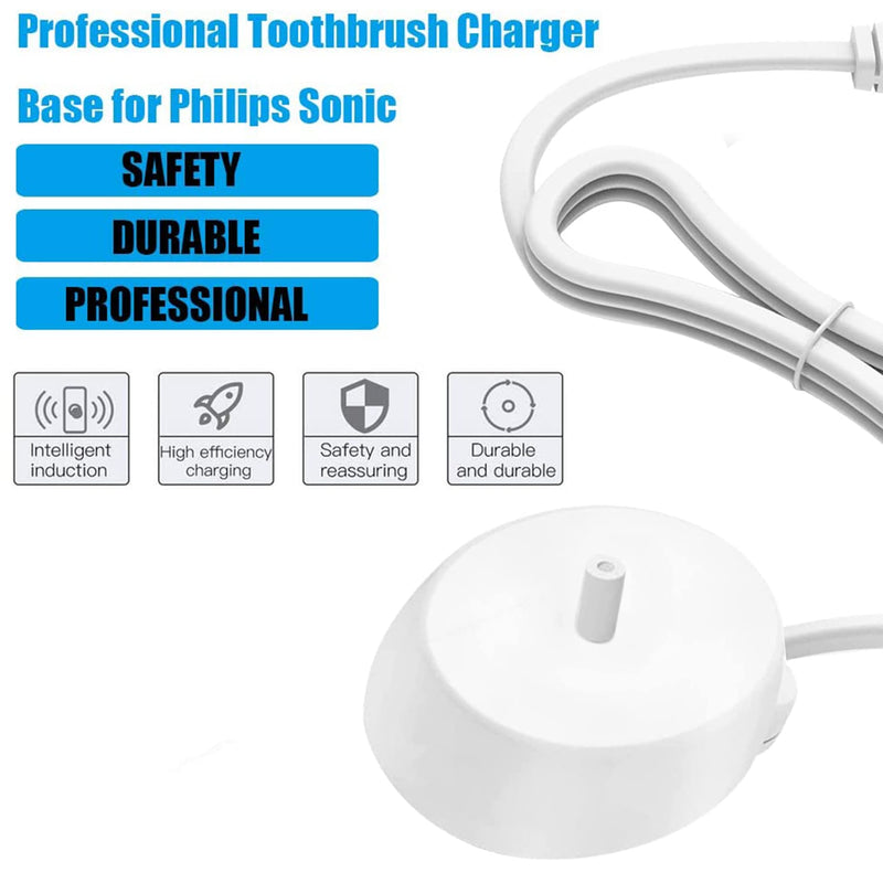 Electric Toothbrush Replacement Charger Base Compatible with Philips Sonic HX6100 Series Inductive Charging Base Portable Waterproof Power Cord Environmental ABS for Travel - BeesActive Australia