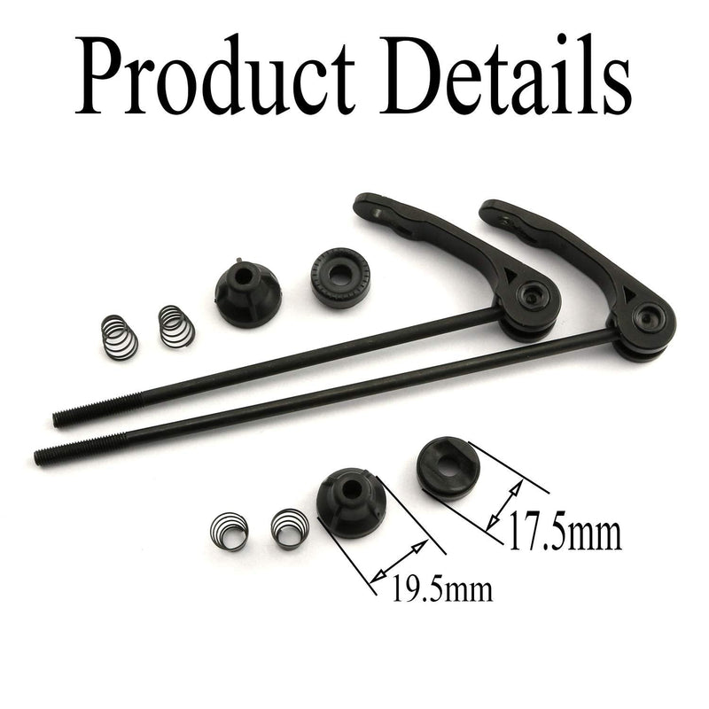 RuiLing 1 Pair Bike Wheel Hub Front and Rear Skewers Clip MTB Mountain Bicycle Accessories Cycling Tools Quick Release Bolt Lever Axle Set Black - BeesActive Australia