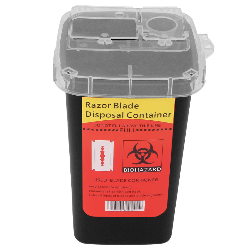 Razors Blades Disposal Case,Plastic Large Capacity Trash Storage Box Portable Sharps Container for Home(Black) Black - BeesActive Australia