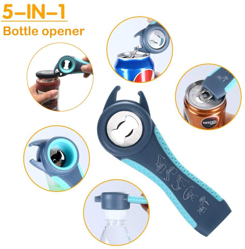 Otstar Jar Opener Bottle Opener Can Opener and Corkscrew Opener in One, Deal for Weak Hands Arthritis Elderly and Children - BeesActive Australia