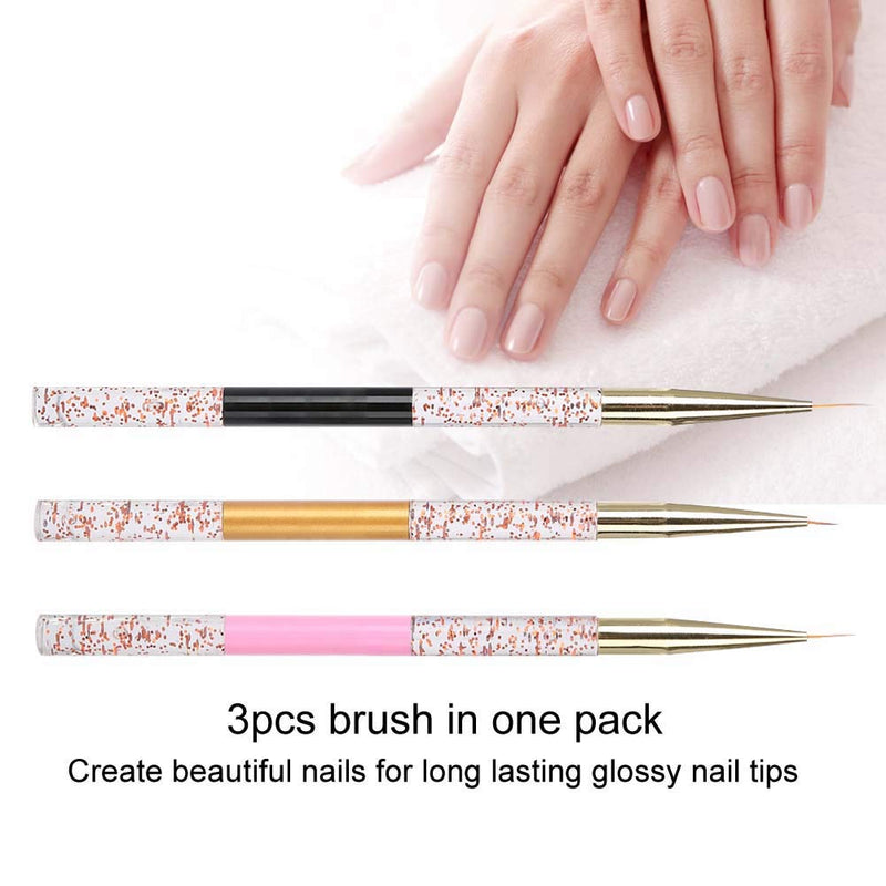 3pcs UV Gel Painting Nail Art Design Brush Pen Nail Art Liner Brush Carving Painting Pen Nail Beauty Tool - BeesActive Australia