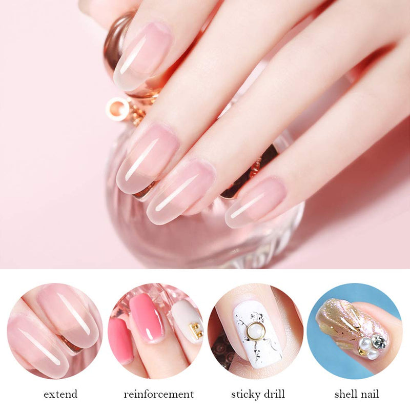 2 PCS Nail Extension Gel Solution,Quick Poly Gel Slip Solution,Nail Extension Gel Liquid Solution,Nail Gel Liquid Extension,Nail Gel Builder Liquid for DIY Nail Art,Contain 1 Brush & 1 Spatula - BeesActive Australia