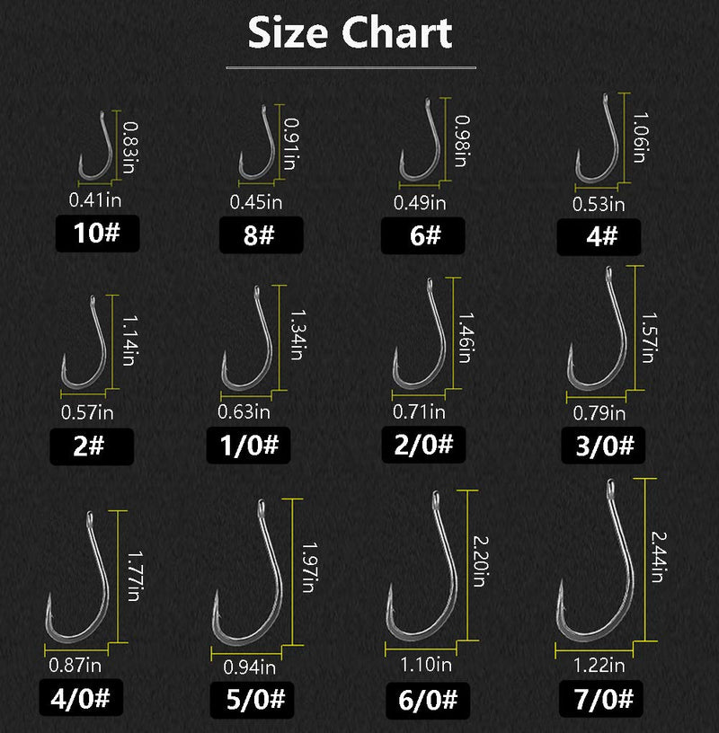 Dyxssm 150pcs/lot Forged Long Shanked Fishing Hooks Stainless Steel Fishing Hook for Saltwater Freshwater, Circle Octopus Fishing Hooks 1/0# (150pcs) - BeesActive Australia