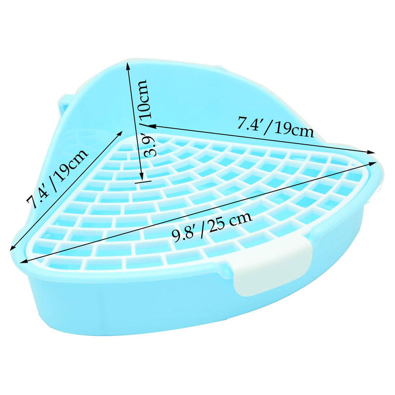RUBYHOME Triangle Potty Trainer Corner Litter Bedding Box Pet Pan for Baby Rabbit, Chinchillas, Small Guinea Pigs, Ferret, Galesaur Blue - BeesActive Australia
