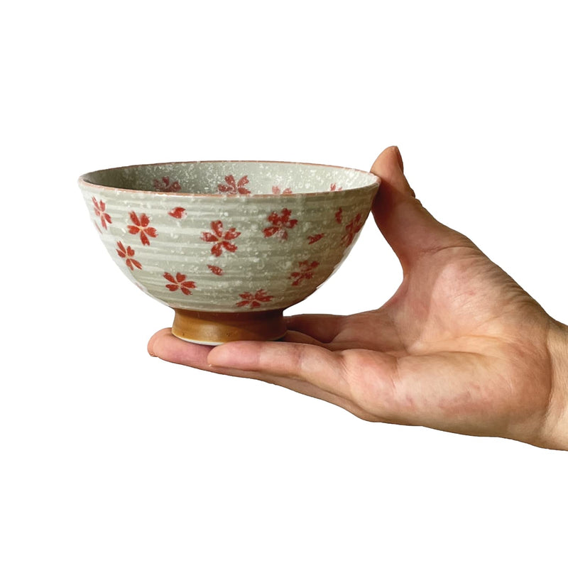MINO WARE JAPAN Traditional Style Japanese Ceramics Rice Bowl Chawan Pottery, Dishwasher Microwave Safe Made in Japan (Koyuki Zakura, Small (nakahira)) Small (nakahira) Koyuki Zakura - BeesActive Australia