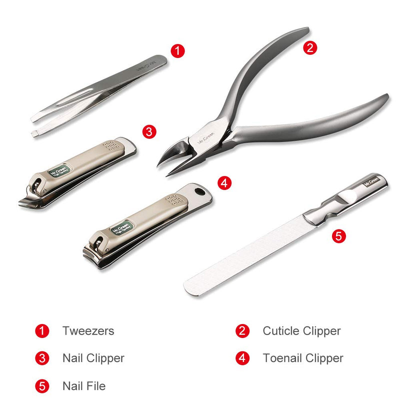 Manicure Set, Pedicure Sets, Nail Clipper Sets, Stainless Steel Professional Nail Cutter Kits with Travel Case (12 Count) 12 Count - BeesActive Australia