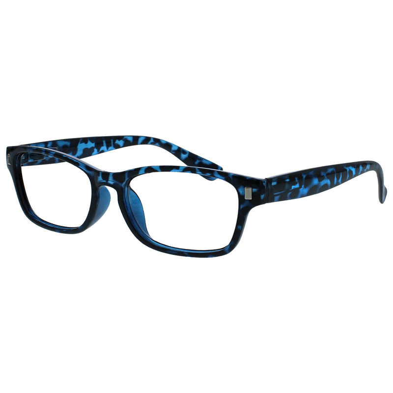 UV Reader Blue Tortoiseshell Reading Glasses Value 3 Pack Mens Womens Spring Hinges UVR3PK010BL +1.00 +1.00 Magnification - BeesActive Australia