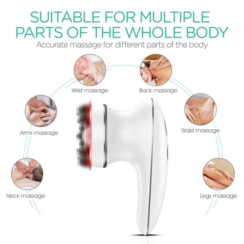 VOYOR Handheld Massager Cordless Deep Tissue Cellulite Massager for Face, Hand, Arm, Neck, Foot and Body, Silicone Face Brush, 3 Multi-Functional Heads, IPX7 Waterproof & Rechargable VRMM1 - BeesActive Australia