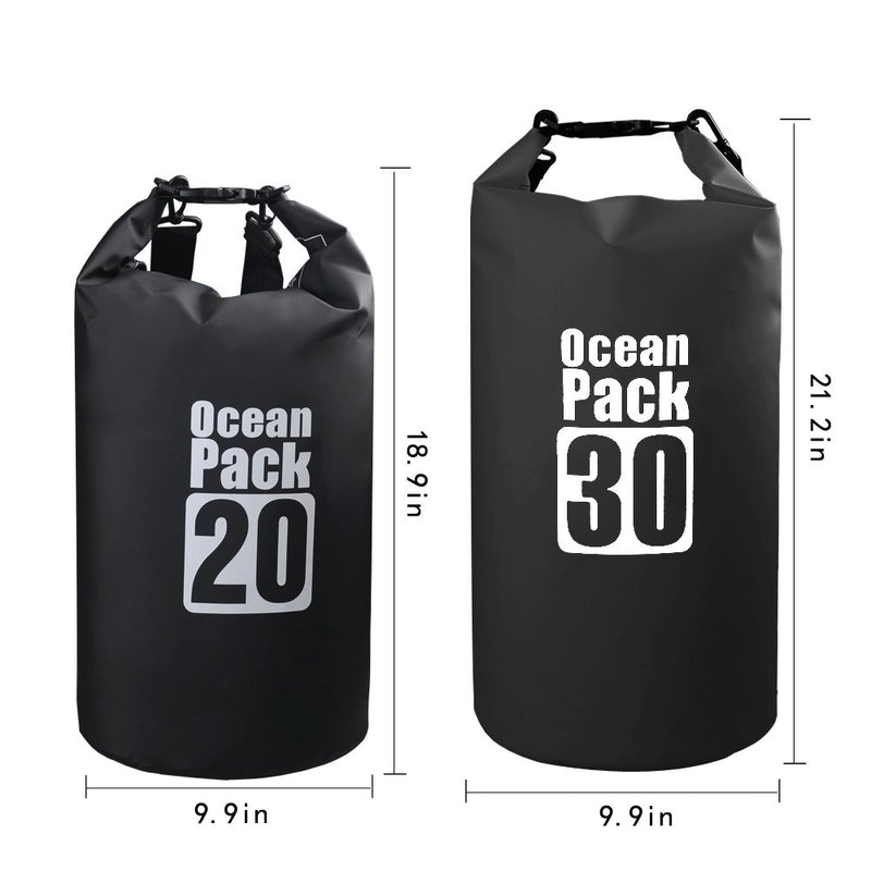 [AUSTRALIA] - Bear Outdoor Dry Sack/Floating Waterproof Bag 2L/5L/10L/20L/30L for Boating, Kayaking, Hiking, Snowboarding, Camping, Rafting, Fishing and Backpacking Black 30L 