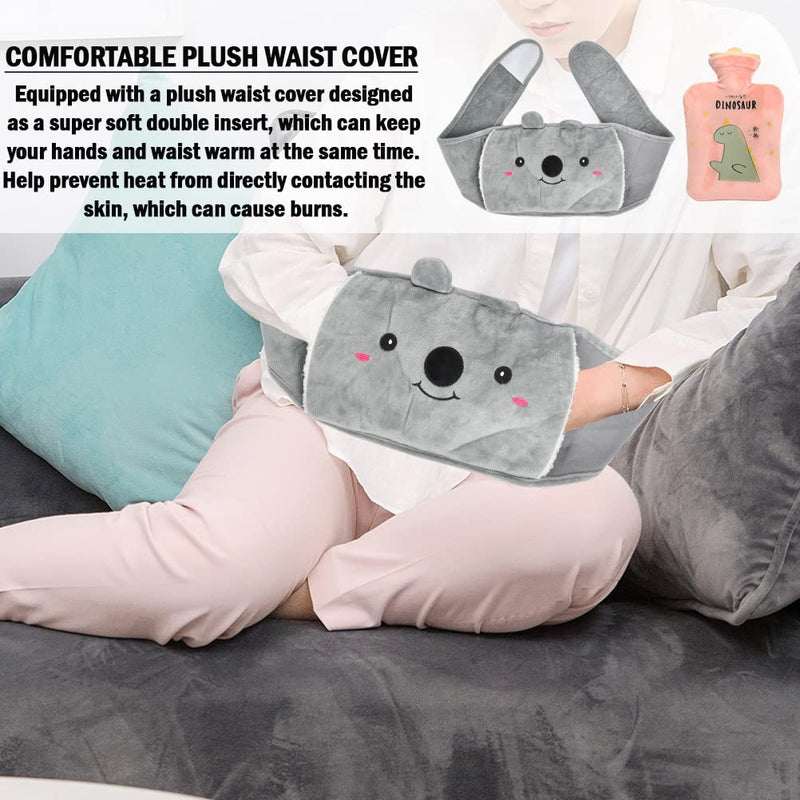 TIMESETL Hot Water Bottle, Rubber Warm Water Bag ,Hot Water Pouch with Soft Plush Hand Waist Warmer Cover for Pain Relief from Arthritis,Headaches, Hot and Cold Therap Soft Fluff,Warm Gift in Winter Color2 - BeesActive Australia