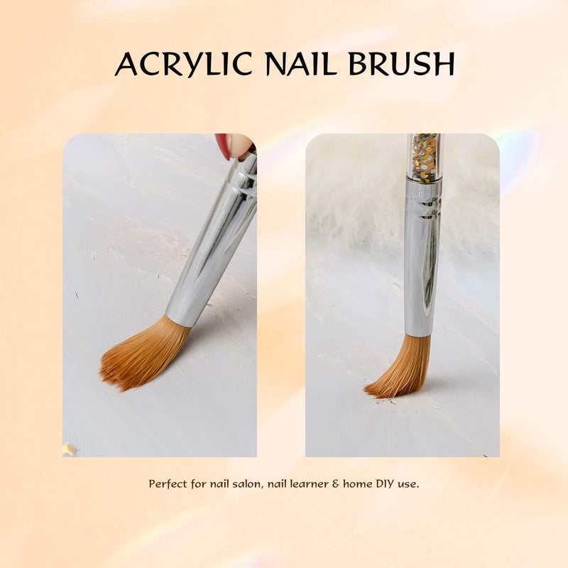 Aokitec Kolinsky Acrylic Nail Brush #12 Oval Crimped Sable Acrylic Brush Wood Nail Art Brush for Acrylic Application Polygel Brush Nail Art Manicure Tool 12 - BeesActive Australia
