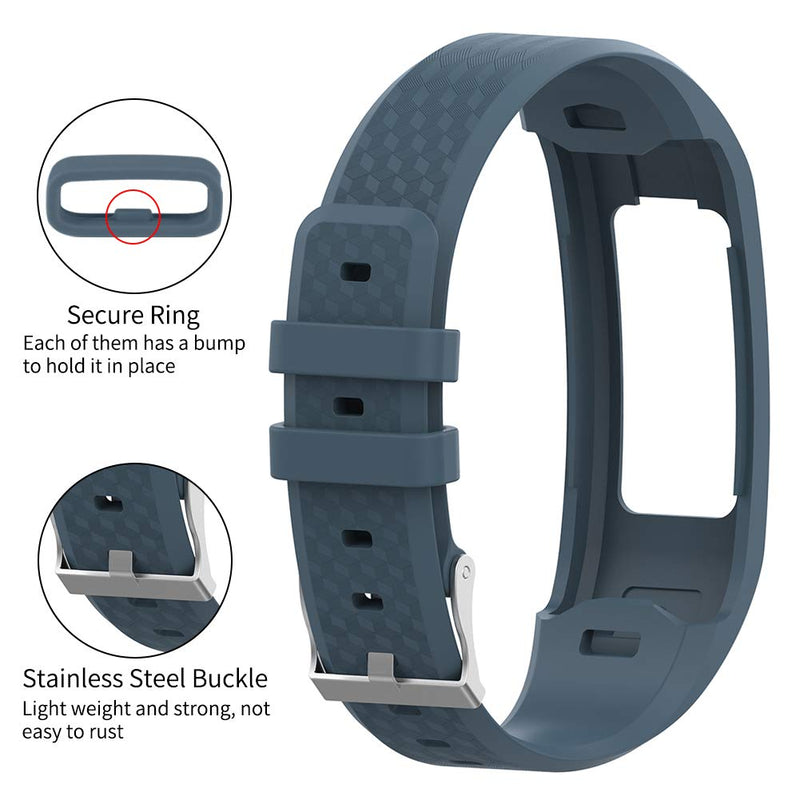Watbro Bands Compatible with Garmin Vivofit 1/ Vivofit2, Soft Silicone Colorful Replacement Watch Band Strap Wristband for Vivofit 1/ Vivofit 2 Activity Tracker, for Women Men Small Large 1 Pack:Slate Small (6.25-8.25 inch) - BeesActive Australia