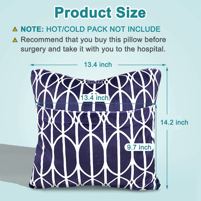 Hysterectomy Pillow After Surgery C-section Recovery Tummy Pillows for Stomach Body Pillow After Abdominal Surgery with Pocket for Hot Cold Pack Hernia Mastectomy Cervical Cancer Gift for Women (Blue) - BeesActive Australia