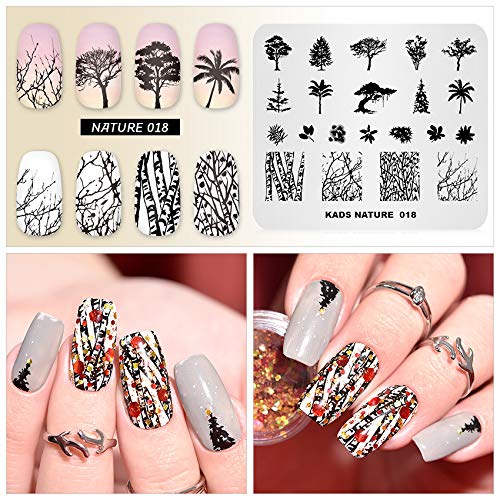 KADS Nail Stamping Plate Tree Nature Template Image Design Plates for Nail Art Decoration and DIY Nail Art (NA018) NA018 - BeesActive Australia