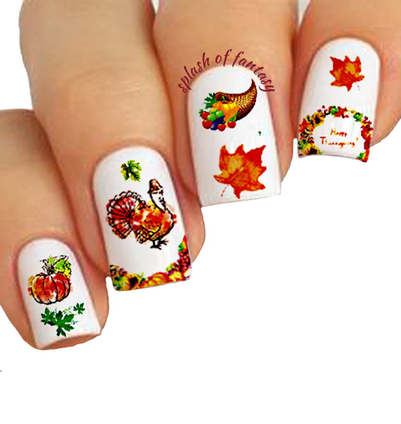 Nail Art 3D Stickers ♥ Thanksgiving Collection, 10-Pack /EE-V/ - BeesActive Australia