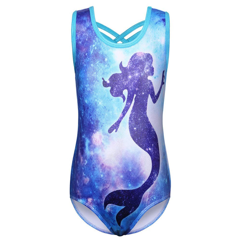 TFJH E Gymnastics Leotards for Girls Sparkle Athletic Clothes Activewear One-piece 7-8Years D Girl Blue - BeesActive Australia