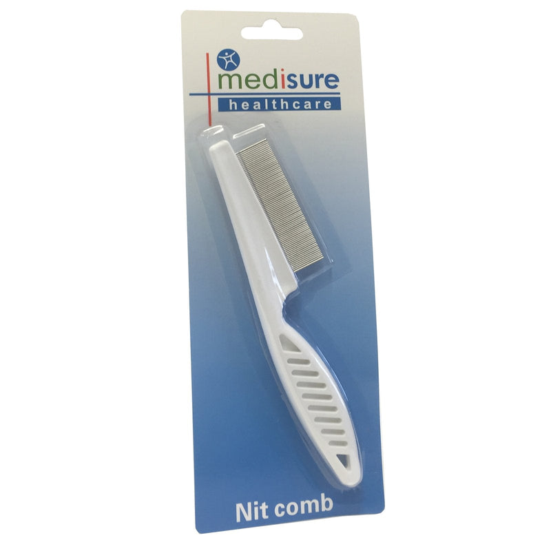 Medisure DURABLE EFFECTIVE LARGE HANDLE FLEA LICE FINE METAL TOOTH KIDS HAIR NIT COMB - BeesActive Australia