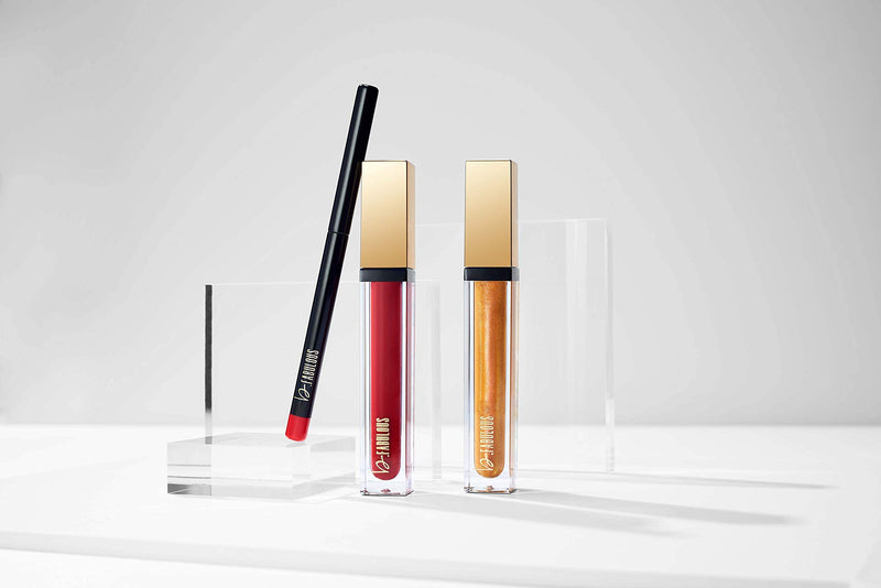 One Click Beauty b.FABULOUS 3-Piece Lip Kit, Longwear Makeup, The Reds - BeesActive Australia