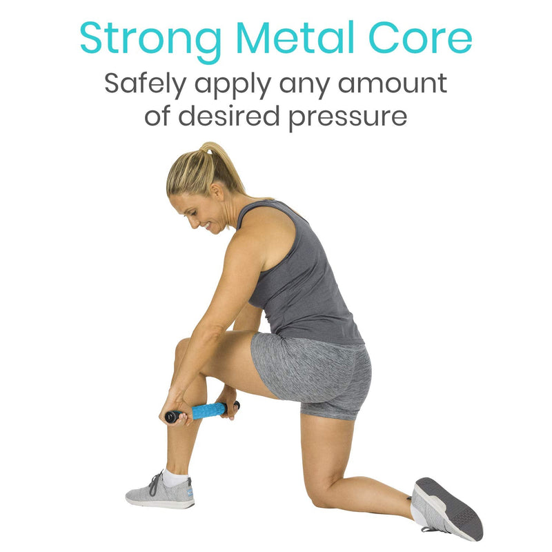 Vive Muscle Roller Stick - Body Massage for Deep Tissue - Massager for Sore Back, Neck, Leg, Foot, Arm, Yoga Exercise - Firm Rolling Tool for Workout, Runners, Athletes, Trigger Point Soreness Relief Black and Blue - BeesActive Australia
